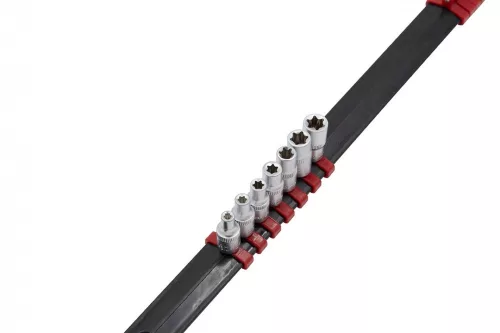 KROFtools Külső Torx dugókulcs készlet 1/4”, 7 részes, E4–E11 tartósínen (1417)