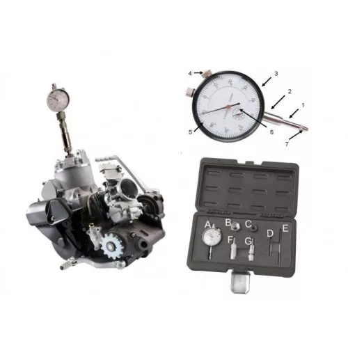 KROFtools Mérőórás indikátor készlet M10 és M14 adapterekkel, 0,01 mm osztással (1680)