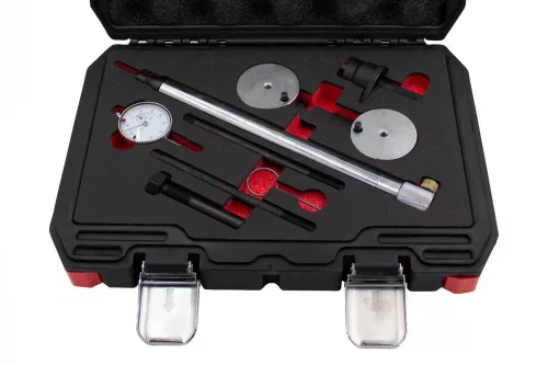 KROFtools VAG FSI/TSI/TFSI vezérlésrögzítő készlet 1.2 / 1.4 / 1.6 benzinmotorokhoz, indikátorórával (1697)