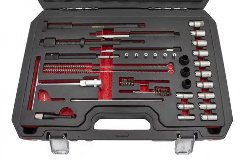 KROFtools Dízel befecskendező-fészek maró készlet, porlasztófészek-maró, injektor-fészek tisztító készlet (1915)