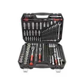   KROFtools Dugókulcs készlet 219 részes, 1/4”, 3/8” és 1/2”, racsnis hajtókarokkal (2218)