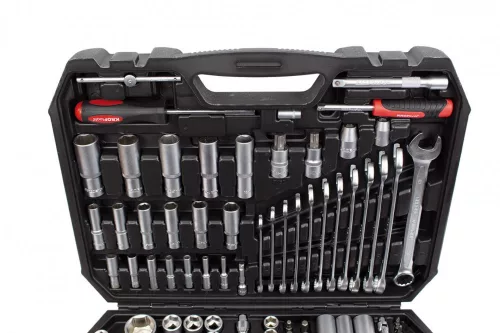 KROFtools Dugókulcs készlet 219 részes, 1/4”, 3/8” és 1/2”, racsnis hajtókarokkal (2218)