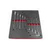KROFtools Csúszófejes T-szárú Torx kulcskészlet T10-T50, 9 részes, szivacs tálca (234800)