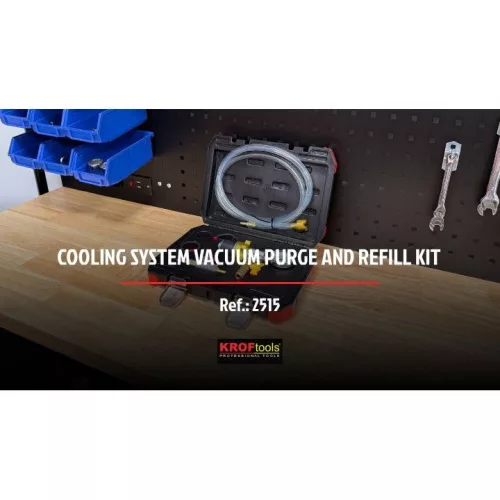 KROFtools Hűtőrendszer vákuumos feltöltő és légtelenítő készlet, 35–44 mm adapterekkel (2515)