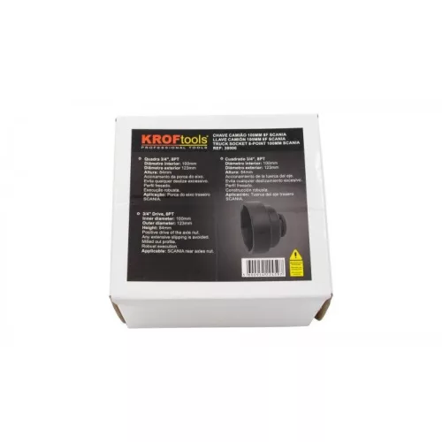 KROFtools Nyolcszögprofilú tengelyanya dugókulcs 100 mm Scania (30006)