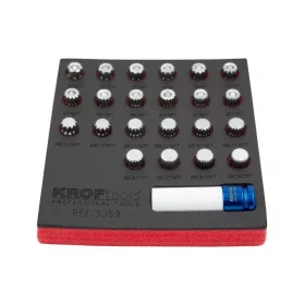   KROFtools RIBE és XZN biztonsági bit készlet 1/2” adapterrel, 23 részes (3059)