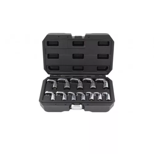 KROFtools Csuklós körmöskulcs készlet 3/8", 12 részes – 8–19 mm (3830)