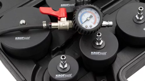 KROFtools Turbórendszer szivárgásvizsgáló készlet nyomásmérő órával (4490)