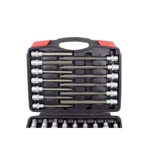 KROFtools Imbusz bitfejes dugókulcs készlet 1/2”, H5–H19, 30 részes (6030)
