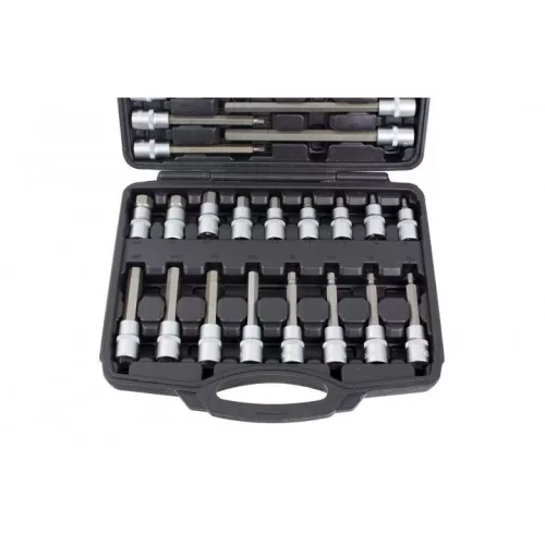 KROFtools Imbusz bitfejes dugókulcs készlet 1/2”, H5–H19, 30 részes (6030)