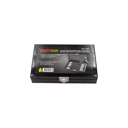 KROFtools Hengerfejcsavar bit-dugókulcs készlet 1/2”, RIBE / XZN / Torx, 8 részes (6093)