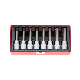   KROFtools Hosszított Torx bitfej készlet, 1/2", T27-T70, 8 részes (6101)
