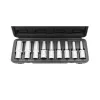 KROFtools Dugókulcs készlet E-Torx profillal, 1/2” meghajtás, E10–E24, 9 részes (6103)