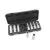 KROFtools Dugókulcs készlet E-Torx profillal, 1/2” meghajtás, E10–E24, 9 részes (6103)