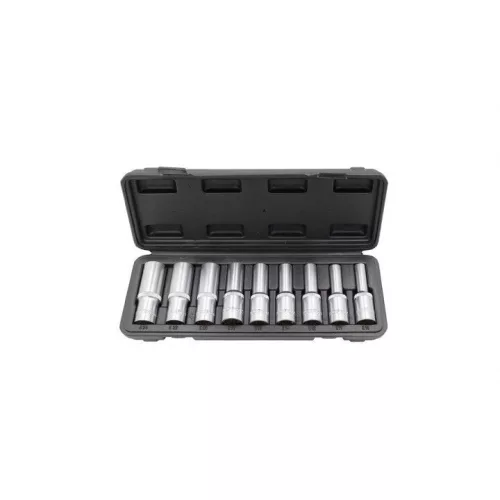 KROFtools Dugókulcs készlet E-Torx profillal, 1/2” meghajtás, E10–E24, 9 részes (6103)