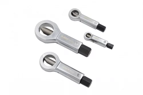 KROFtools Anyavágó készlet sérült és beragadt anyákhoz, 4 részes, 9–27 mm (6435)