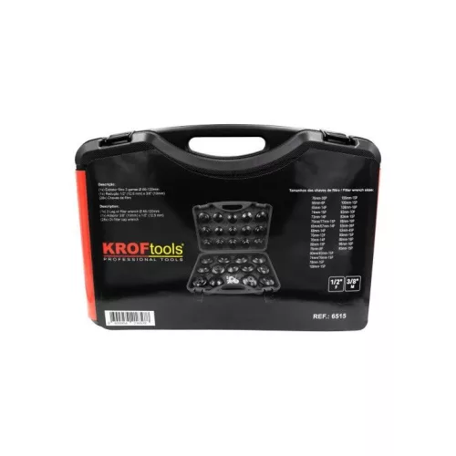 KROFtools Olajszűrő leszedő készlet 65–120 mm, 30 részes (6515)