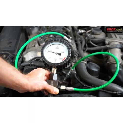 KROFtools Common rail nagynyomású dízel teszter készlet 0–2000 bar, analóg mérőórával (8150)