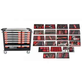   KROFtools SZERSZÁM SZEKRÉNY ( műhelykocsi )14 FIÓKOS, 353 DB szerszámmal(8354)
