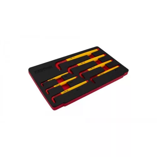 KROFtools VDE villanyszerelő szigetelt imbuszkulcs készlet, 1000 V, 3–12 mm, 7 részes (8363)