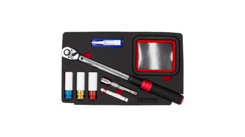 KROFtools 1/2" nyomatékkulcs készlet, 20-120Nm, szerszámtálca (K-8367)