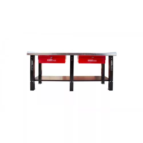 KROFtools Műhelyasztal, munkapad, 2 fiókkal, 2000x700x850 mm (8480)