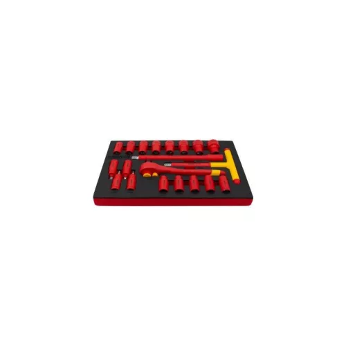 KROFtools Villanyszerelő SZERSZÁmSZEKRÉNY SZIGETELT SZERSZÁmokkal - 6 MODUL, fekete (8498PRE)