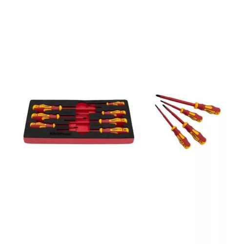 KROFtools Villanyszerelő SZERSZÁmSZEKRÉNY SZIGETELT SZERSZÁmokkal - 6 MODUL, fekete (8498PRE)