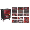 KROFtools  SZERSZÁMkocsi (SZEKRÉNY) 7 FIÓKOS 236 DARABOS, FEKETE (8500PRE)