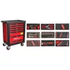 KROFtools SZERSZÁMkocsi , (SZEKRÉNY) 7 FIÓKOS 173 DARAB szerszám, piros  (8501VER)