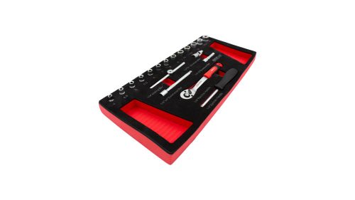 KROFtools 1/4" dugókulcs készlet, szerszámtálca (K-8511)