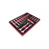 KROFtools Racsni-csillag-villáskulcs és 1/4" bitkészlet szerszám tálca, szivacs, 45 db szerszám (8569)