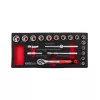 KROFtools Dugókulcs készlet 3/8” hajtással, 8–24 mm, racsnival, 20 részes (8573)