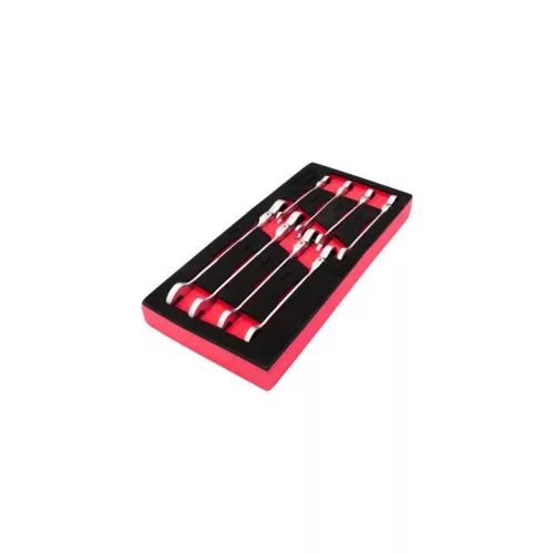 KROFtools Csuklós racsnis csillag-villás kulcs készlet, 8 részes, szivacs tálcán, 8-19 mm (8597)