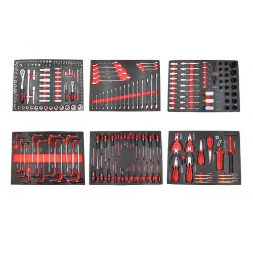 KROFtools Szerszámkocsi tálca készlet, 236 darabos szerszámkészlet 6 fiókhoz (86236)