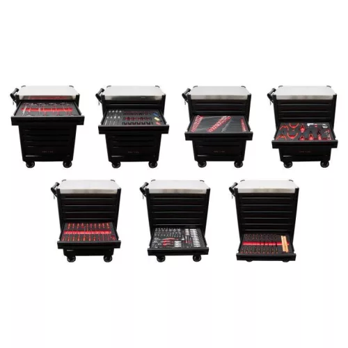 KROFtools PROLINE 9 FIÓKOS SZERSZÁMos KOcSi 318 DB szerszámmal (8637)