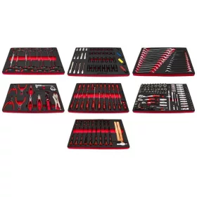   KROFtools  PROLINE szerszámkészlet, szerszámkocsi tálcák, 7 modul, 318 darab szerszám(8638)