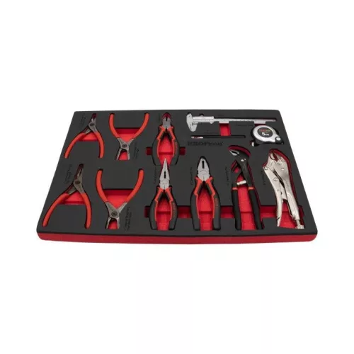 KROFtools  PROLINE szerszámkészlet, szerszámkocsi tálcák, 7 modul, 318 darab szerszám(8638)