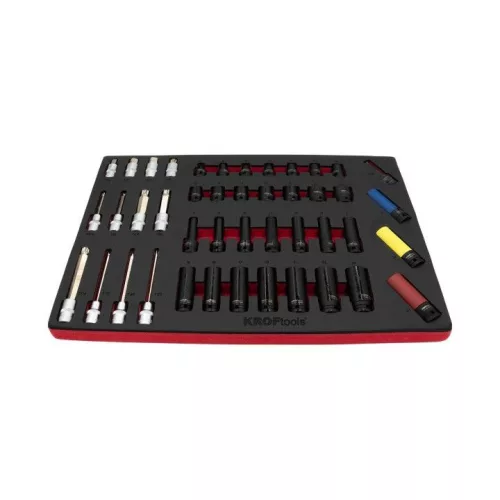 KROFtools  PROLINE szerszámkészlet, szerszámkocsi tálcák, 7 modul, 318 darab szerszám(8638)