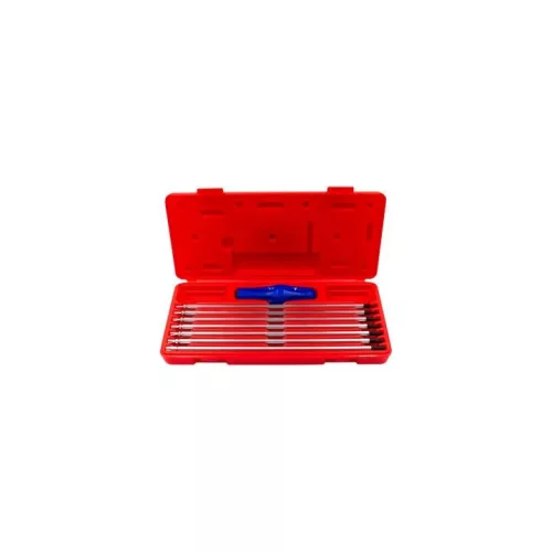 KROFtools Torx kulcskészlet 5 és 6 ágú profilhoz, TS10–TS40, extra hosszú, 8 részes (9239)