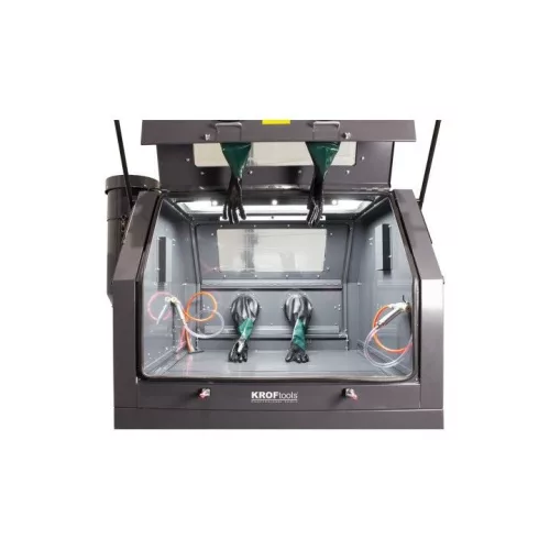 KROFtools Homokszóró kabin alkatrésztisztításhoz, 1200 l, 220–240 V  (9772)