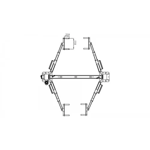 KROFtools Kerékfogó adapter emelőhöz – 550x250 mm, acél (9798)