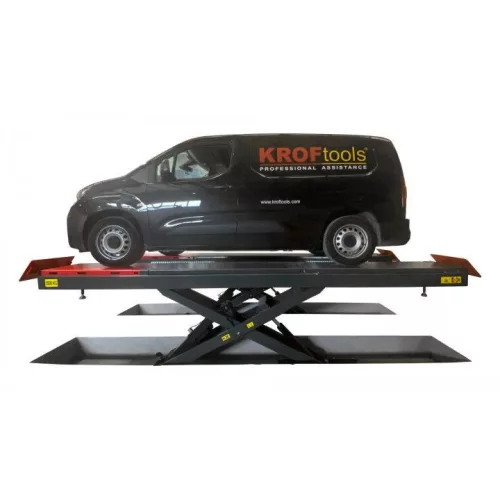 KROFtools Dupla ollós autóemelő futóműállításhoz LED világítással, 5,5 t (9822)