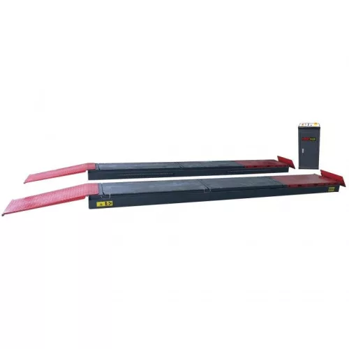 KROFtools Kettős ollós futóműállító emelő alacsony profilú kivitelben, 5,5 t, 220–1860 mm, LED-világítással (9823)