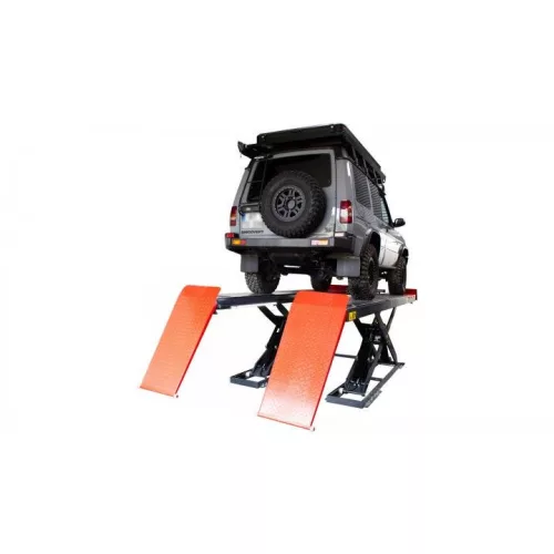 KROFtools Alacsony profilú ollós autóemelő futóműállításhoz LED világítással, 4,5 t (9833)