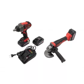   KROFtools  Akkumulátoros ÜTVECSAVAROZÓ 1/2"-OS 400 Nm + SARKCSISZOLÓ KÉSZLET - 18 V,  115 mm , készlet 4 Ah akkuval + töltővel(9910)