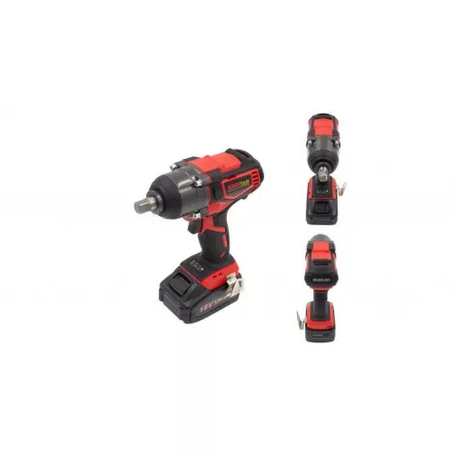 KROFtools  Akkumulátoros ÜTVECSAVAROZÓ 1/2"-OS 400 Nm + SARKCSISZOLÓ KÉSZLET - 18 V,  115 mm , készlet 4 Ah akkuval + töltővel(9910)
