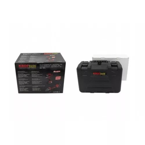 KROFtools  Akkumulátoros ÜTVECSAVAROZÓ 1/2"-OS 400 Nm + SARKCSISZOLÓ KÉSZLET - 18 V,  115 mm , készlet 4 Ah akkuval + töltővel(9910)