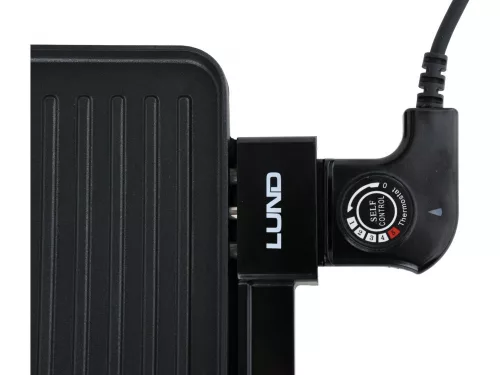 LUND Asztali elektromos grill 2000 W, 49 × 27 cm, sima és bordázott lappal (67453)