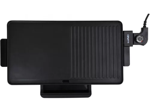 LUND Asztali elektromos grill 2000 W, 49 × 27 cm, sima és bordázott lappal (67453)